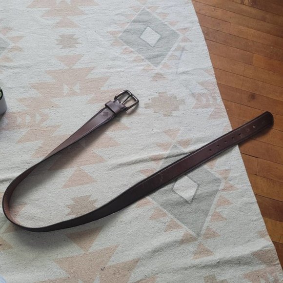 Columbia Double Stitch Brass Buckle Brown Leather Belt Men's 40 - Picture 8 of 8